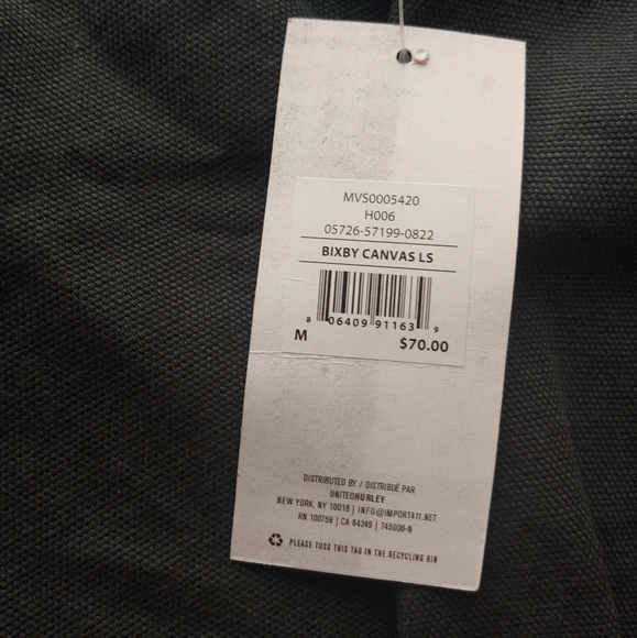 HURLEY NEW Bixby Canvas Shirt Jacket Grey - Picture 6 of 8